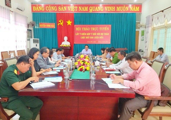 UBND huyện Ninh Hải họp lấy ý kiến công nhận xã Phương Hải đạt chuẩn xã nông thôn mới nâng cao.