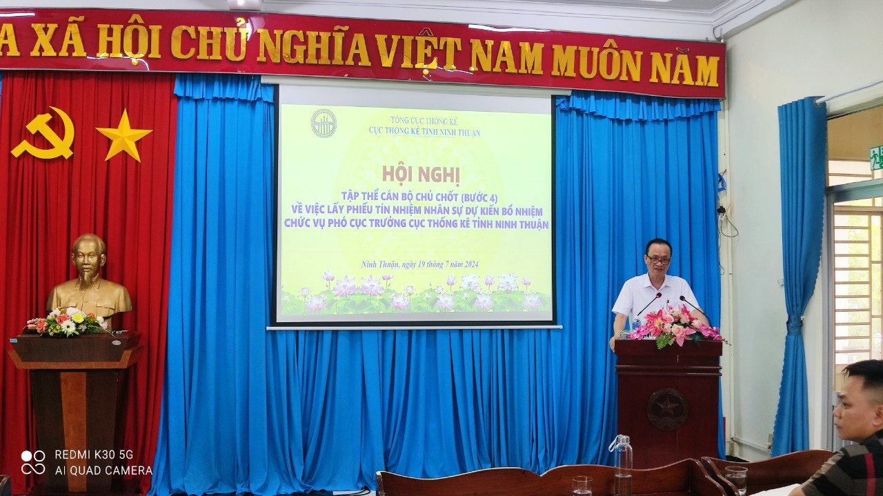 Hội nghị giới thiệu và lấy phiếu tín nhiệm nhân sự dự kiến bổ nhiệm chức vụ Phó Cục trưởng Cục Thống Kê Tỉnh Ninh Thuận.